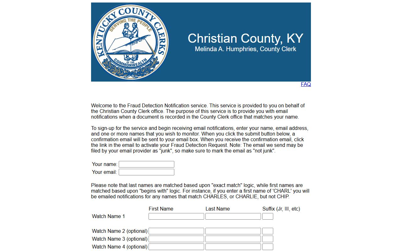 Hopkinsville Kentucky downtown area near the Christian County Clerk office