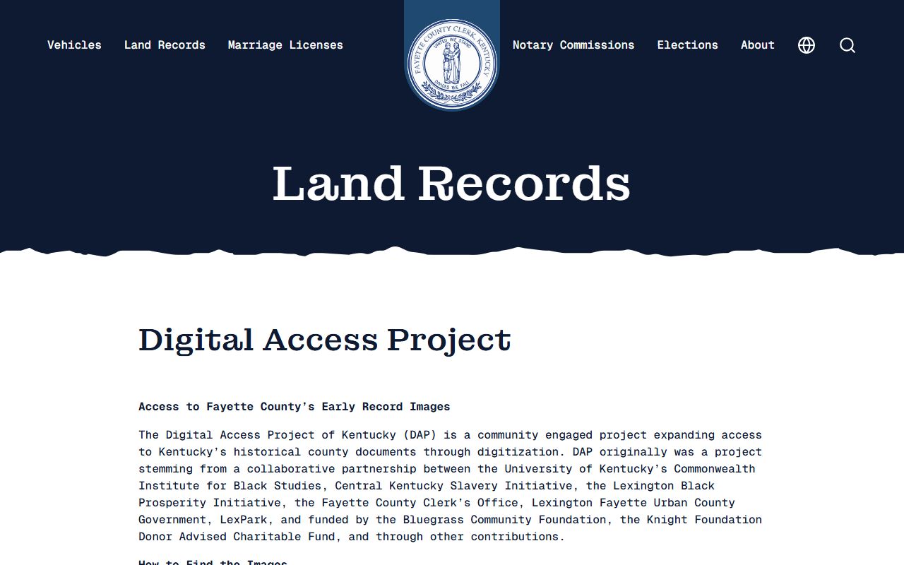 Fayette County Kentucky Clerk office for deed records